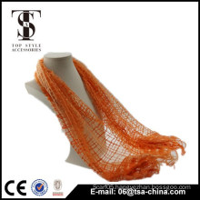 new women fashion orange viscose and nylon tassels scarf shawl